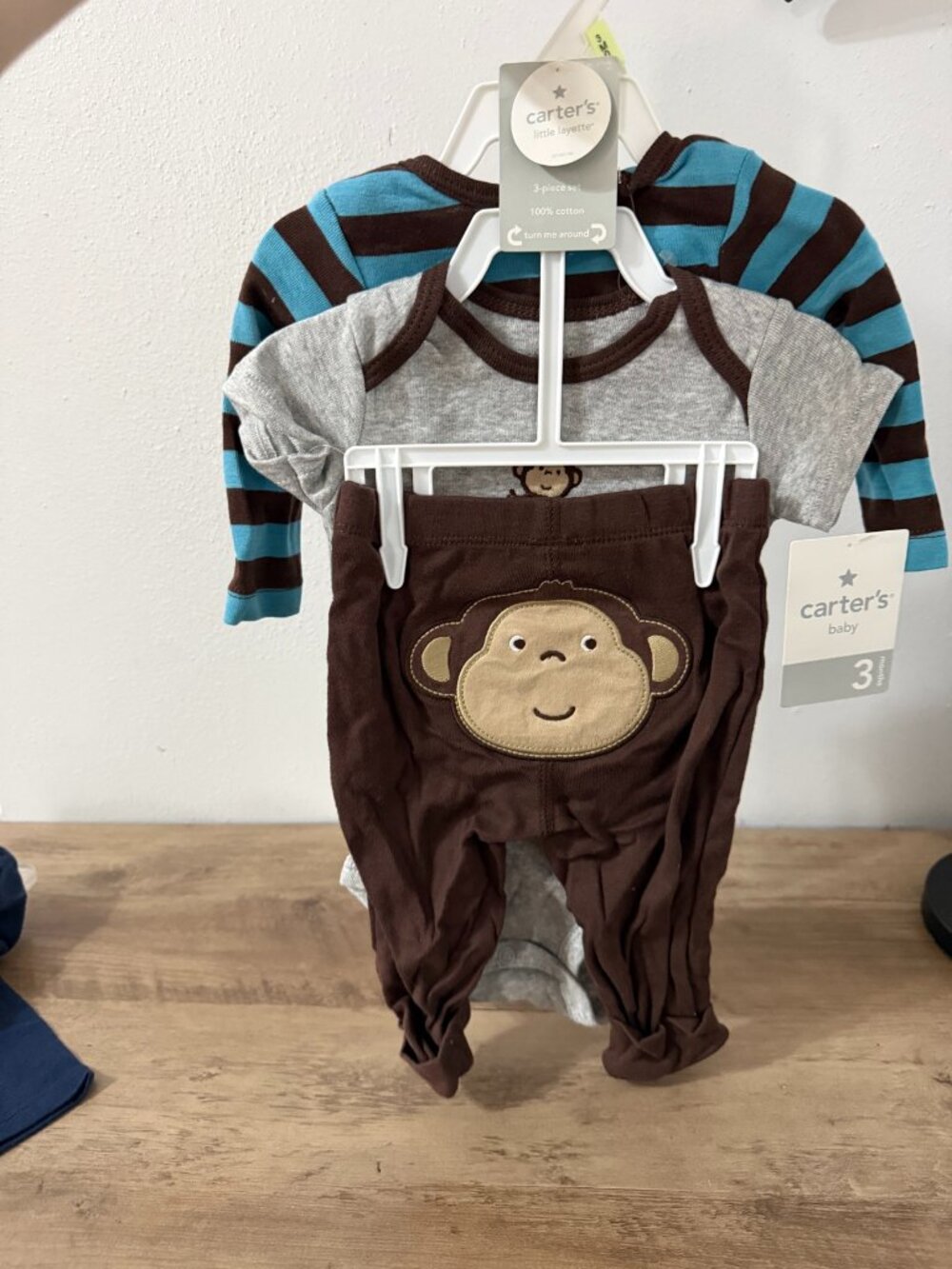 NWT Carter's Monkey 3 Pc Set Bodysuits Pants 3 Months 💙